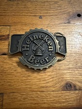 Vintage Heineken Beer Belt Buckle With Bottle Opener