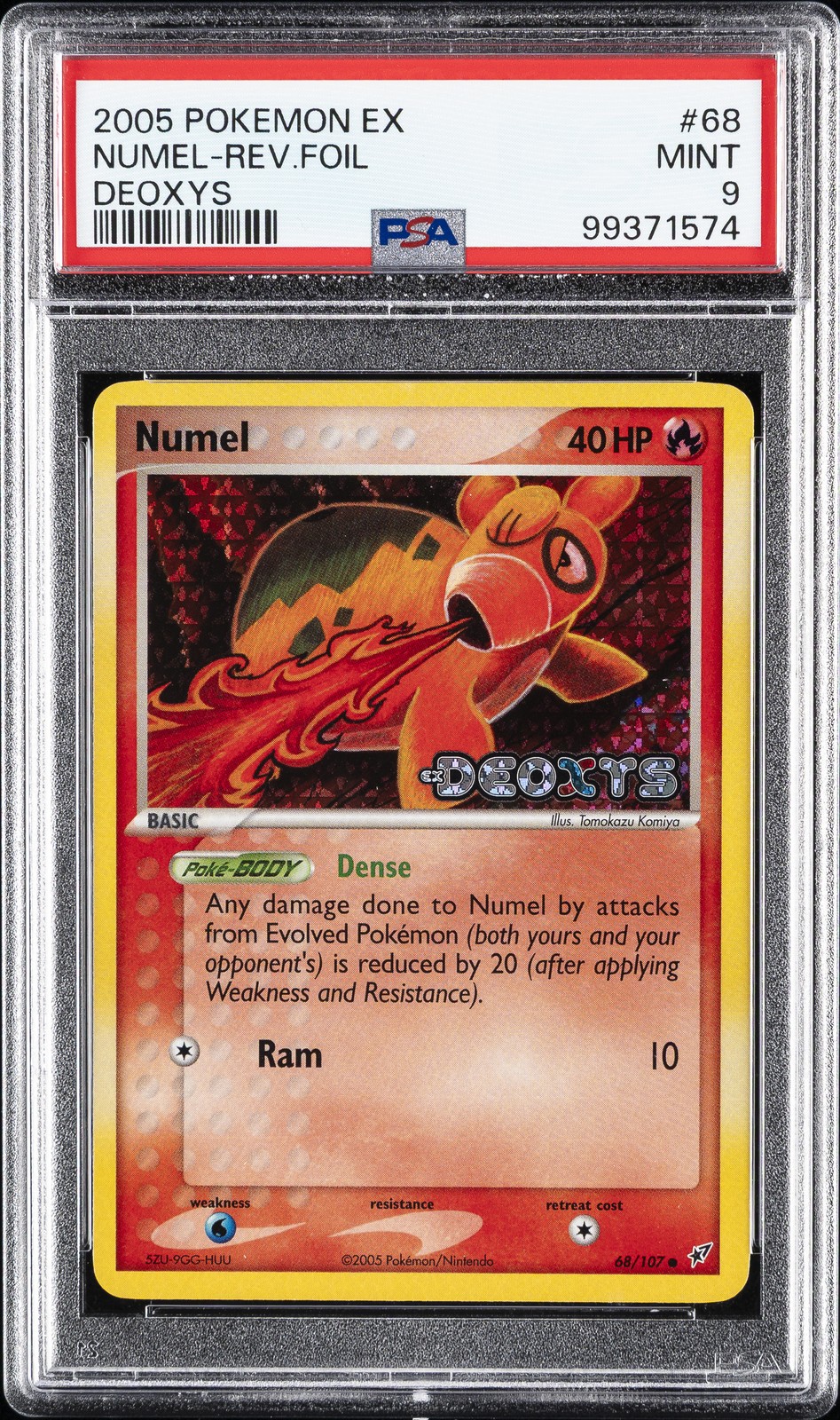 2005 POKEMON EX DEOXYS #68 NUMEL-REVERSE FOIL PSA 9