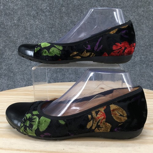 Gabor Shoes Womens US 8 UK 5.5 Black Ballet Flats Floral Comfort Hovercraft