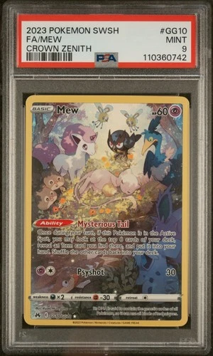 2023 POKEMON SWORD & SHIELD CROWN ZENITH #GG10 FULL ART/MEW PSA 9