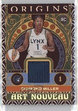 2023 Panini Origins WNBA Art Nouveau Memorabilia Diamond Miller Rookie RC 7m3