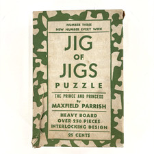Vtg Jig of Jigs Maxfield Parrish Puzzle Number 3 Prince and Princess Heavy Board