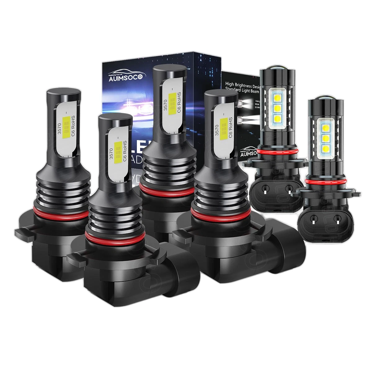 9005 9006 H10 6x LED Headlight Bulbs For GMC Sierra 1500 2003-2006 Super Bright