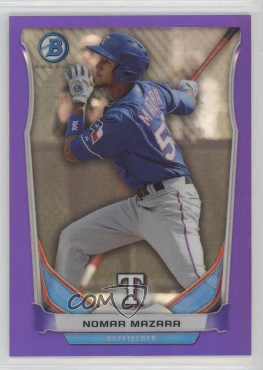 2014 Bowman Prospects Chrome Retail Purple Refractor 58/199 Nomar Mazara 8b5