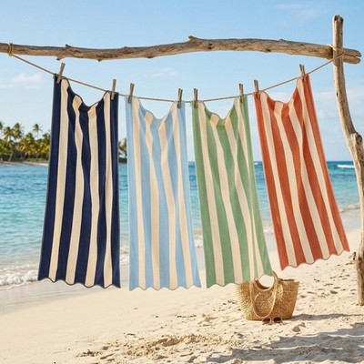 Allure großes Strandtuch mit überbackenenen Streifen, 100 % Baumwolle Streifen Reise Pooltuch
