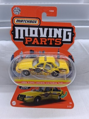 Matchbox Moving Parts 2006 Ford Crown Victoria Taxi Yellow Die Cast