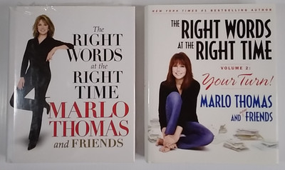 The Right Words at the Right Time Vol. 1 & 2 By Marlo Thomas  Lot of 2 HC Books