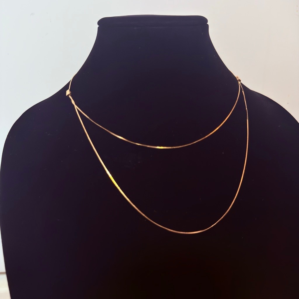 14K Solid Yellow Gold Adjustable Slider Serpentin… - image 2