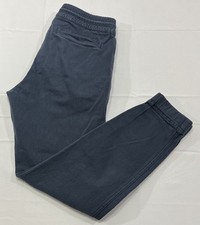 American Giant Roughneck Jogger Pants Mens Small Blue Cotton Stretch Made in USA