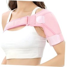 Shoulder Brace for Men Women, Adjustable Shoulder Compression Sleeve, S Pink