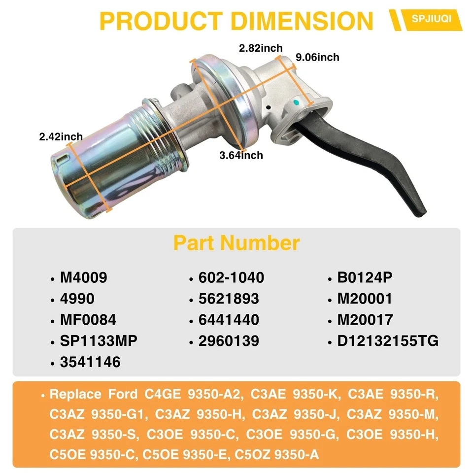 Fuel Pump MF0084 B0124P for 63-65 Mercury Cyclone Comet 3.6 4.3 4.7L 221 260 289 Foto 3 de 4