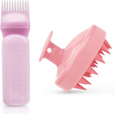 2 Pack Root Comb Applicator Bottle and Scalp Massager Shampoo Brush Hair Colorin