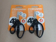 Lot Of 2 Fiskars 5" Left Handed Kids Scissors Pointed Tip Ages 4-7 School Craft