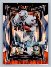 2024 Panini Select #54 Earl Campbell Black & Orange Prizm Shock