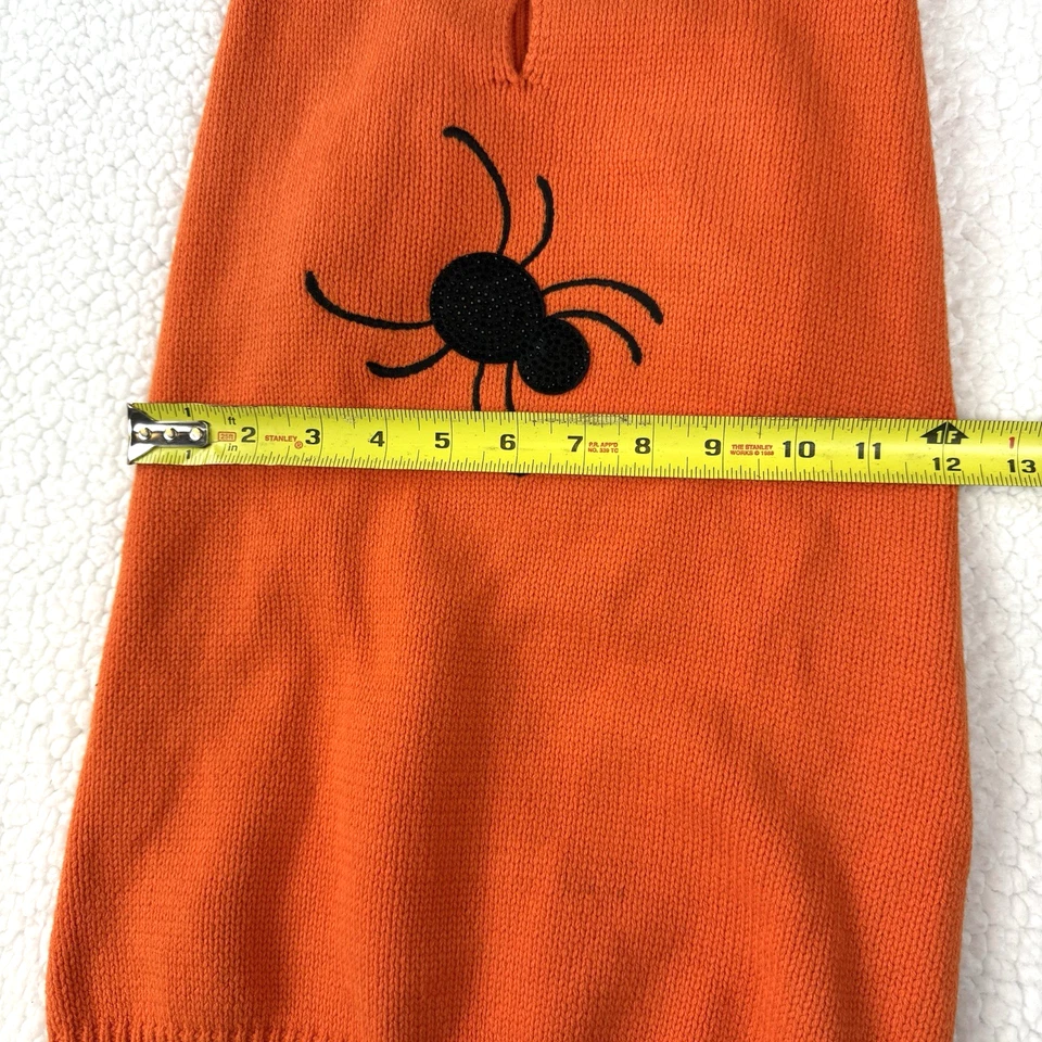 Suéter Tucker and Ace Perro Halloween Araña Naranja y Negro Mediano a Grande 21x12 Foto 3 de 4