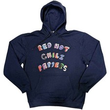 Men's Red Hot Chili Peppers Colourful Letters Hooded Sweatshirt Small Navy