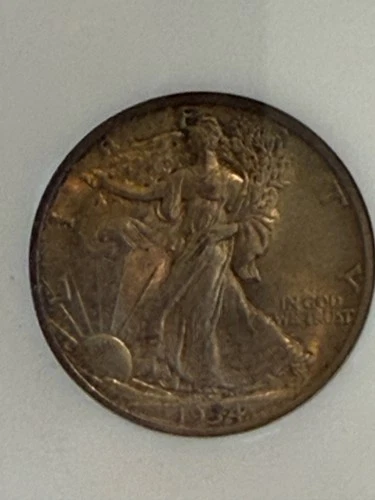 1934 NGC MS 64 Walking Liberty Half Dollar nice toning old holder