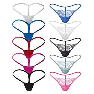 5er Pack Damen Mini Tangas Micro G-String Slips Sexy Spitze Unterwäsche Panty
