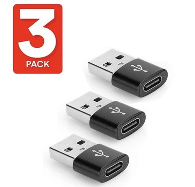 Fast Charging Adapter Type C Male to USB Female OTG 10Gbps Data Transfer,3 Pack