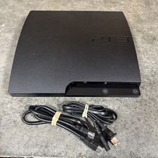 Sony PlayStation 3 PS3 Slim CECH-3001B 250GB Console Tested w/ Cables V 4.46
