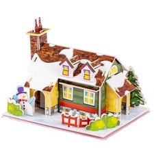 3D-Puzzle Weihnachten Haus, festliche DIY Dekoration ohne Werkzeug