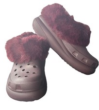 Crocs Furever Crush Lined Platform Clogs Women's Size 6 Men s 4 Burgundy, Plum