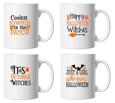 Gruselige Halloween Untersetzer, orange und schwarz Kürbis Hexen Halloween Untersetzer
