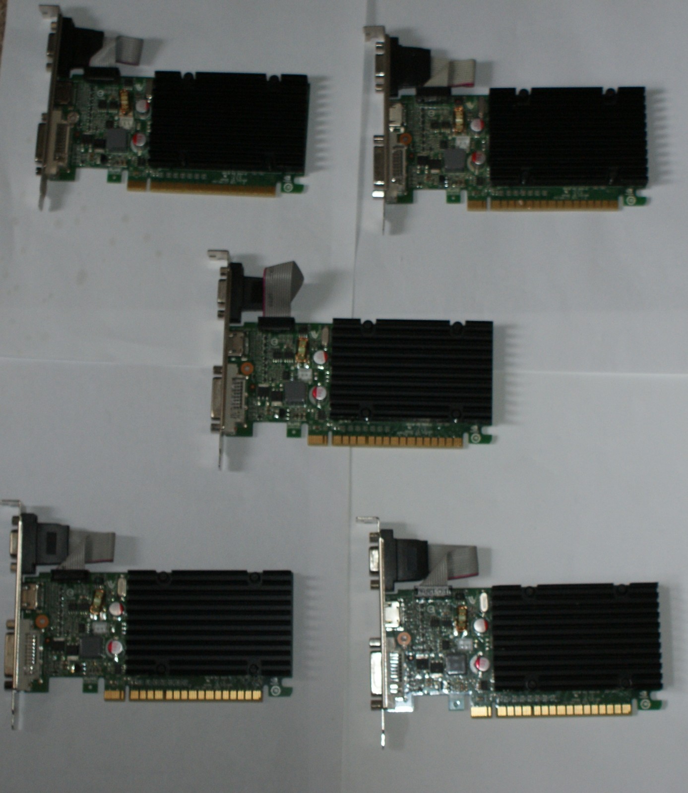 Joblot of 5 EVGA Nvidia GT210 1GB DVI/VGA/HDMI 1313 PCIE Graphics Cards