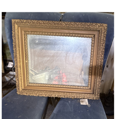 Ornate Gold Wood Rectangular Mirror