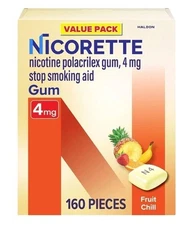 Nicorette Nicotine Gum Fruit Chill 4mg 160ct Stop Quit Smoking Craving Aid 2026