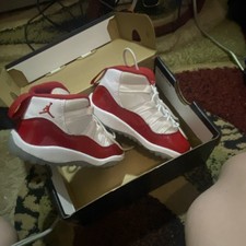 Jordan 11 Retro TD Patent Leather Baby Shoes White/Varsity Red 8C High Top