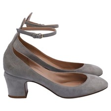Valentino Garavani Tan-Go Mary Jane Pumps In Suede Women Grey Size 37