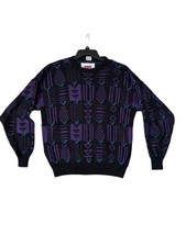 Vintage 90s Gitano Geometric Grandpa Knit Sweater Mens Size Medium Acrylic