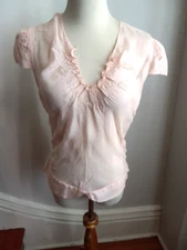 VICTORIA'S SECRET MODA INTERNATIONAL PINK SILK FAIRY BLOUSE NWT S
