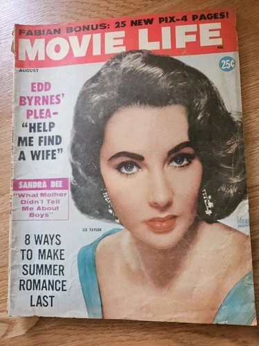 Movie Life Magazine August 1959 Featuring Elizabeth Taylor And Her Wedding