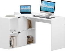 120 Cm Scrivania Angolare, Scrivania Da Ufficio Con Libreria per Computer, a L C