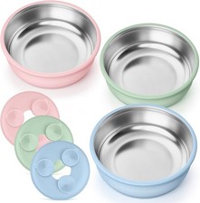 Homikit Baby Sch&uuml;ssel mit Saugnapf, 3 St&uuml;ck Edelstahl Kinder Geschirr f&uuml;r