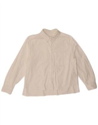Marella Damen Shirt UK 12 Medium weiß Baumwolle JV09