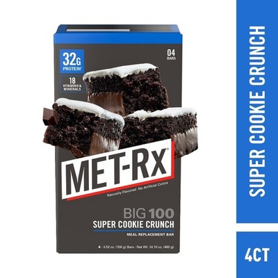 High Protein Meal Replacement Bars Super Cookie Crunch 4 Count Pack