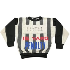 Vintage Bullfrog Referee Stripe 15 Yard Penalty Football Sweatshirt Boys 12 USA