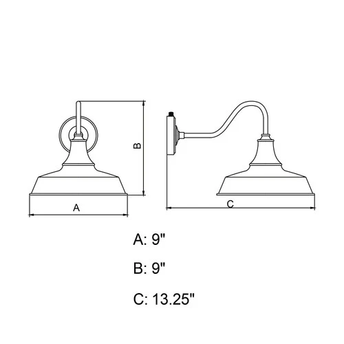 Dorado 1-Light Outdoor Wall Sconce in Farmhouse and Barn Style 14 Inches Tall - Picture 13 of 13