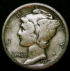 1917-D Mercury Dime - 90% Silver - Free Shipping!