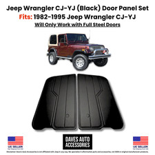 82-95 Jeep Cj Yj Full Door Panels Black Pair Left Right Direct Fit 82-95 Jeep Cj Yj Full Door Panels Black Pair Left Right Direct Fit
