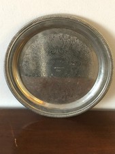 Vintage silver-metal decorated plate, Ramsey Golf Club 1994