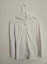 Pre-loved LULULEMON Women's White Full Zip Athletic Hoodie Sz 6