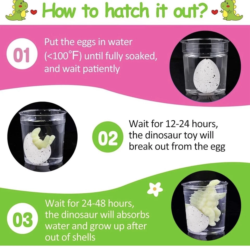 Surprise & Learn with 60 шт. инкубационные яйца динозавров — идеально подходят для призов в классе - Изображение 4 из 4