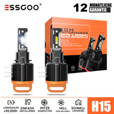 H15 Tagfahrlicht Fernlicht Auto LED Scheinwerfer Xenon 100W 12000LM Halogen Wei