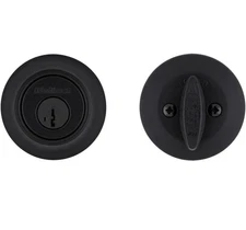 Kwikset 660 Deadbolt Deadbolt Lock, Matte Black Round Exterior Keyed Front Entry