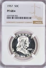 1957 Franklin Half Dollar Proof NGC PF 68 STAR PR 68* Frosty Silver Coin 50C