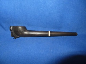Vintage Africa Ebony Wood Carving Hand Carved Man Face Smoking Pipe Solid Ebony
